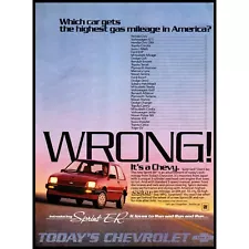 1986 Chevy Sprint ER 2 Door Hatchback Vintage Print Ad Highway Sunset Wall Art