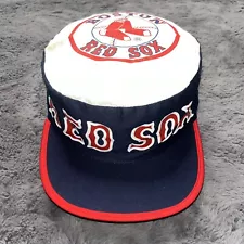 Vintage 1980's Boston Red Sox Painters Hat Cap Retro MLB Made in Tiawan