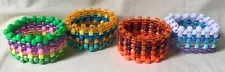 Kandi cuff rave bracelets, set of 4 bead art seasons spring summer fall winter