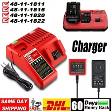 For Milwaukee For M18 Battery For M12 12V-18V Lithium Battery Rapid Charger USA