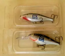 RAPALA SHAD RAP LURE SET 2 IRELAND ECK SUPPLY CO PLASTIC PKG 3" FISHING LURES GC