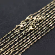 Wholesale Lots 10pcs 2mm 18K Gold Plated Water Wave Chain Necklace 16"-24"