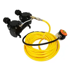 Direct Breath 12V Oil-less Hookah Dive Air Compressor w/ 50FT Hose+Regulator