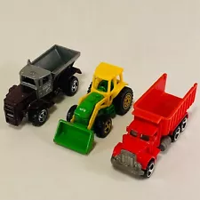 Hot Wheels Collectibles- 1979 Long Bed Dump Truck-1983 Oshkosh Plow-1991 Tractor