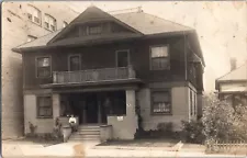 Lady on Front Porch of Home for Sale by Occidental College California 1920s RPPC