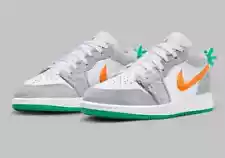 Nike Air Jordan 1 Low SE Rabbit Light Smoke Grey Orange DZ6333-083 GS Sizes New