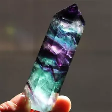 Rainbow Fluorite Healing Crystal Wands Obelisk Reiki Tower Point Home Decoration