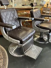 BarberPub Vintage Barber Chairs (2) Hydraulic Recline Salon Or Spa (For Two!)