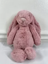 Jellycat Bashful Petal Bunny Plush Pink White Tail 12” CUSTOM For Savannah