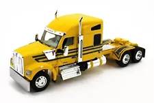 DCP 1:64 *YELLOW & GRAY* Kenworth W990 76" Mid-Roof Sleeper Semi Truck *NEW*