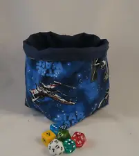 X Wing Dice Bag, Star Wars Reversible Drawstring Bag for D&D Table Board Game