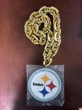 New NFL Pittsburgh Steelers Big Fan Chain GOLD Necklace NWT!! Fan Chain!