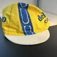 Del Tongo Colnago Vintage Professional Cycling Team Cap Italy Yellow Blue Hat