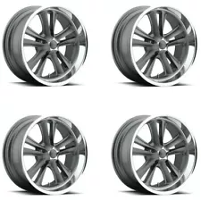 Set 4 Foose F099 Knuckle 17x8 5x4.75 Matte Gun Metal Machined Wheels 17" 1mm