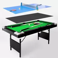 5.5FT/6FT/7FT Portable Foldable Pool Table Perfect for Family Game Room Adult