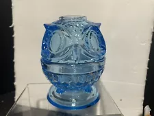 Ocean Blue Owl Fairy Lamp From Fenton Mold