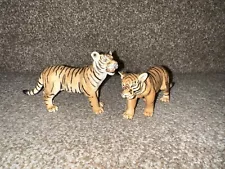 Schleich Bengal Tiger Figure Male Animal Wildlife Orange X2 Retired