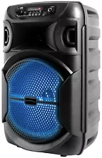 Technical Pro BOOM8 Portable Rechargeable 8" LED Party Speaker w/Bluetooth/USB