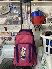 VINTAGE RARE 42" Mickey Mouse Bowling Bag Disney wheels handle zipper compartmen