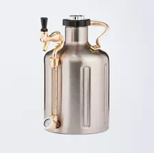 GrowlerWerks uKeg 128 oz Pressurized Growler, Stainless Steel, NEW