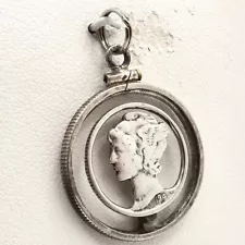 Silver Mercury Liberty Dime Coin Cut Out Sterling Frame Charm Pendant 1941