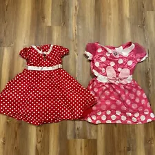 2 Disney Store Youth Minnie Mouse Dress Size 4-6 Dress Up/Costume Dress