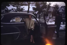 Japan Car For Sale Pretty Woman 1950s Slide 35mm Red Border Kodachrome Military