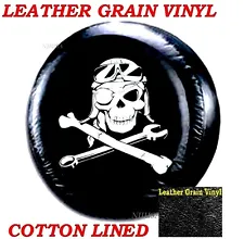 LINED VINYL SPARE TIRE COVER 12-14" rim Pop-up Camper Mechanical Pirate Skull