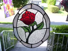 Stained Glass Enchanted Rose Sun-catcher (Real Glass)