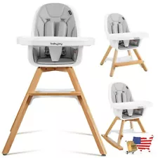 3-in-1 Convertible Wooden Child High Chair