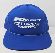 Vintage Kmart Port Orchard WA Blue Hat Crown Cap Trucker Snapback