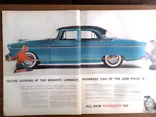 1955 Plymouth Belvedere 4 Door Sedan Ad Biggest Longest Roomiest Car