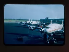 Vintage 1950s TWA Lockheed Constellation At Airport 35mm Kodachrome Slide - NICE