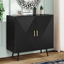 Sideboard File Cabinet Storage Cabinet Organizer Adjustable Shelf for Home Black