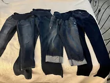 4 Pair Of Indigo Blue Maternity Jeans, See Photos For Styles And Sizes, Mint!