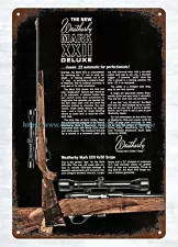 bar signs 1969 fiream WEATHERBY Mark XXII Deluxe Rifle Gun metal tin sign