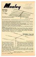 CQ Ham Radio Mag. Ad MOSLEY Model TA-36 Antenna for 10-15-20 Meters (2/64)