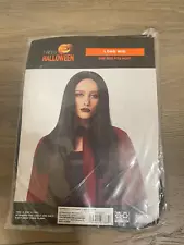 Happy Halloween LONG BLACK HAIR WIG - One Size - NEW!