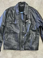 Vintage ROYAL ENFIELD Leather Motorcycle Jacket. Size:XL