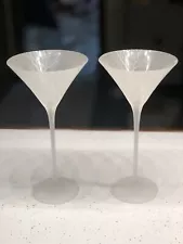 2 Belvedere Vodka Spectre 007 Frosted Martini Glasses Pair Tree Details Gorgeous