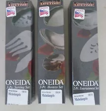 3 Oneida Stainless Steel Michelangelo Serving Sets 8 Pieces New