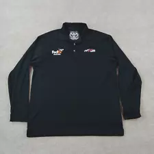 FedEx Racing Polo Shirt Men Large Black Joe Gibbs Racing Nike Long Sleeve Toyota