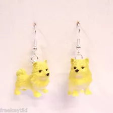 NEW Pomeranian Dogs Puppies 1" Mini Figures Figurines Dangle Earrings