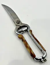 Vintage Tree Brand Boker Steel Poultry Shears Scissors Horn Handle Germany EX