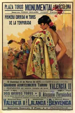 BULLFIGHT vintage ad poster BARCELONA SPAIN 1935 CORRIDA 20x30 VERY RARE - VW0