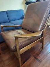 Mid century Modern Danish Walnut Chair Made for Selig Length app. 35" L 29" W