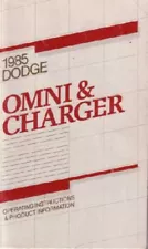 1985 Dodge Charger Omni Owners Manual User Guide Reference Operator Book (For: 1985 Dodge Charger)