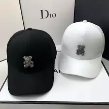 Fashion designer Summer Baseball Cap for Women Korean Wild Bear Rhinestone Caps