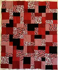 new 34x41” red white and black unfinished quilt tops for sale new