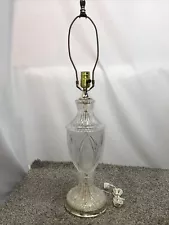 Vintage Lead Crystal European Brilliant Cut Etched Table Lamp Works Great